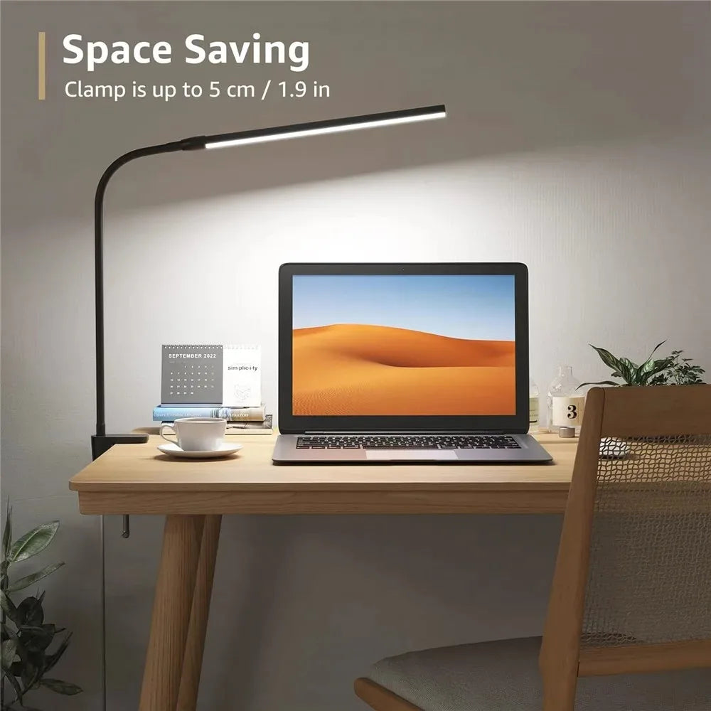 DUAL-HEAD ADJUSTABLE LED DESK LAMP - BLACK