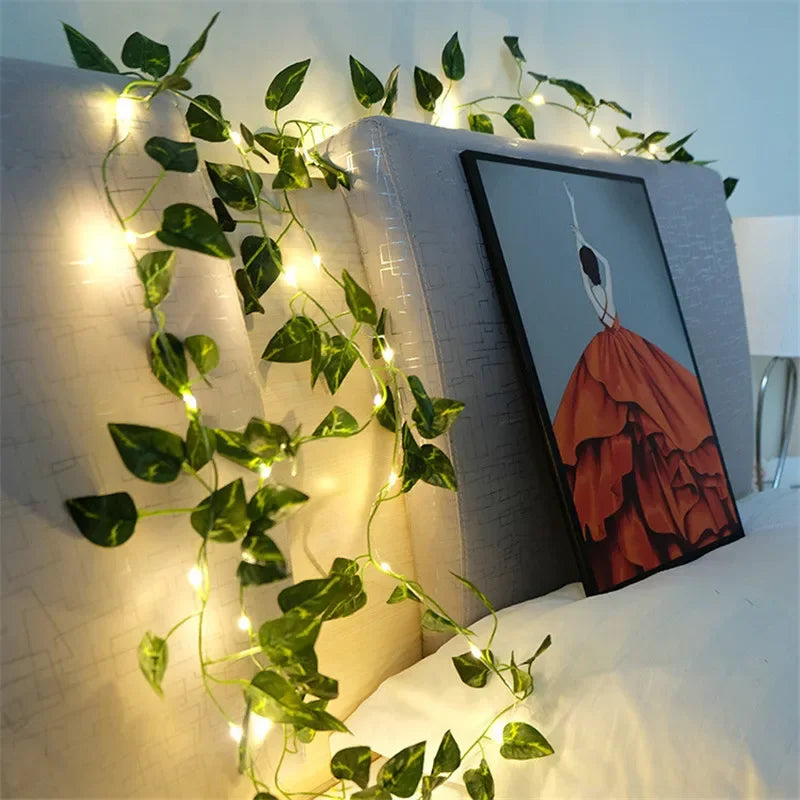 ARTIFICIAL LEAF VINE LED FAIRY LIGHTS – BATTERY POWERED