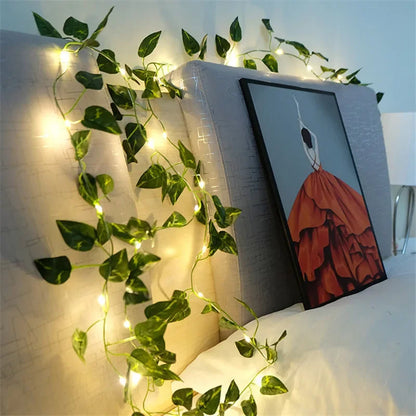 ARTIFICIAL LEAF VINE LED FAIRY LIGHTS – BATTERY POWERED