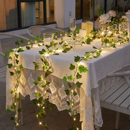 ARTIFICIAL LEAF VINE LED FAIRY LIGHTS – BATTERY POWERED