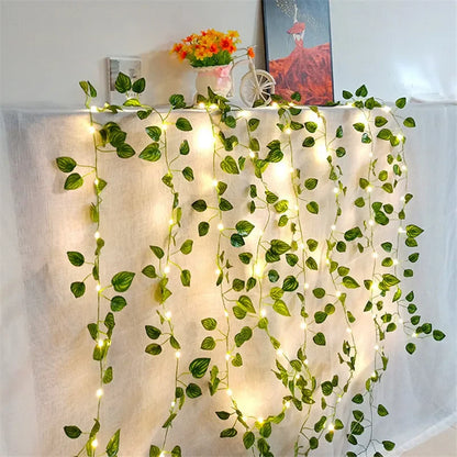 ARTIFICIAL LEAF VINE LED FAIRY LIGHTS – BATTERY POWERED